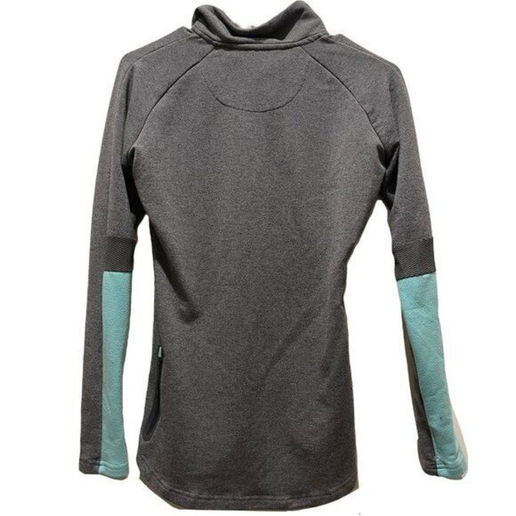 Gymshark Grey Colorblock Neon Teal and Grey 1/4 Zip Up Top Shirt Jacket Gym - Picture 4 of 4